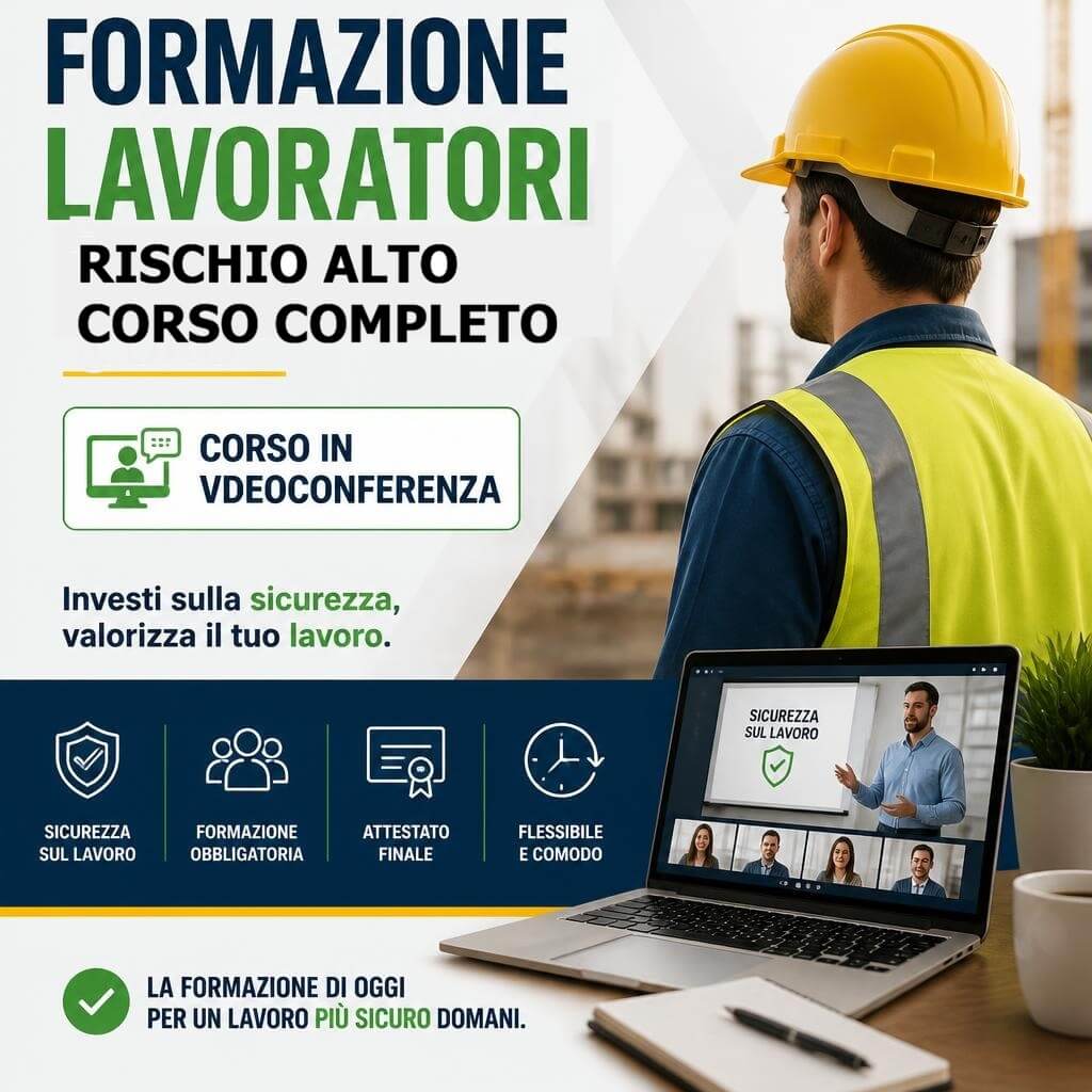 FORMAZIONE LAVORATORI, CORSO COMPLETO, RISCHIO ALTO - 16 ORE
