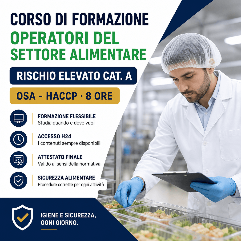 OPERATORI DEL SETTORE ALIMENTARE RISCHIO ELEVATO CAT. A