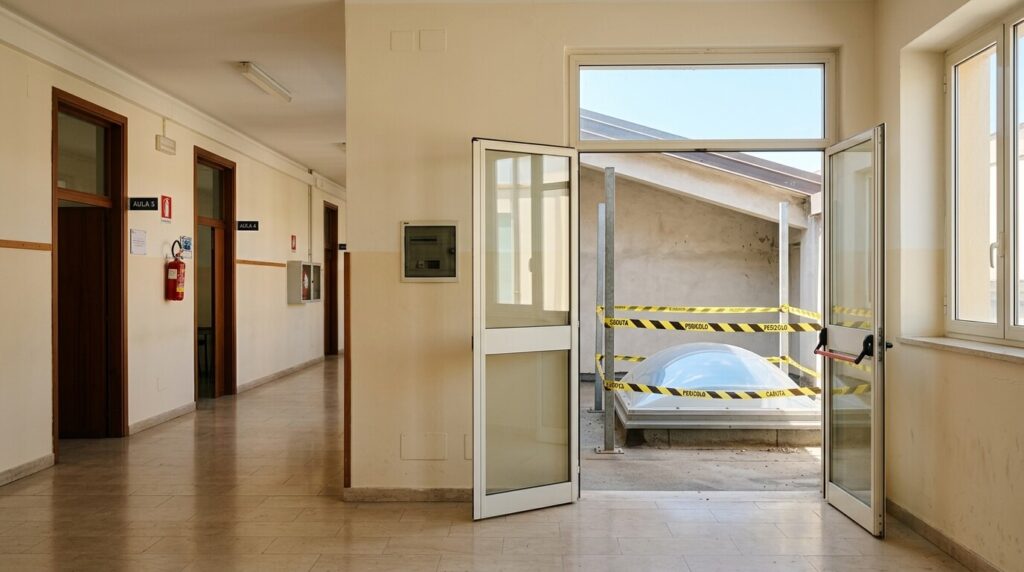 Un lucernaio, la porta aperta e la caduta: responsabilità DS